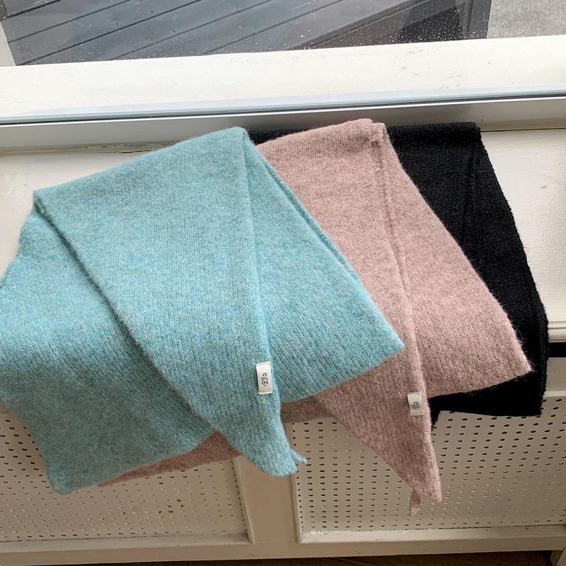 1Pc Triangular Scarf Warm Solid Color Soft Shawl Versatile Knit