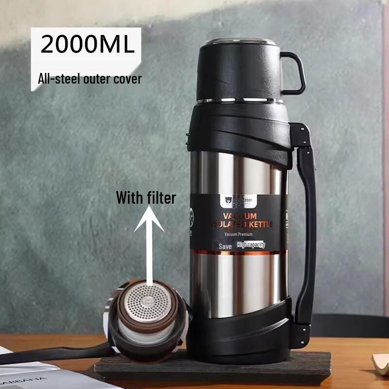 DKADI 2L Stainless Steel Portable Insulated Flask