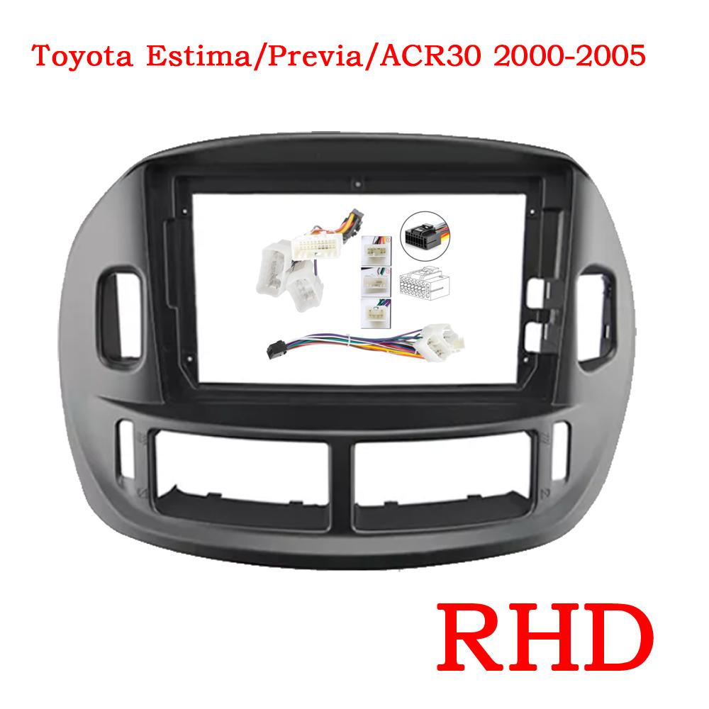 9 INHC Car Radio Head Unit Fascia For TOYOTA ESTIMA/ACR30 2000-2005 Auto Stereo Plastic Panel Mount Bezel Faceplate Frame Kit