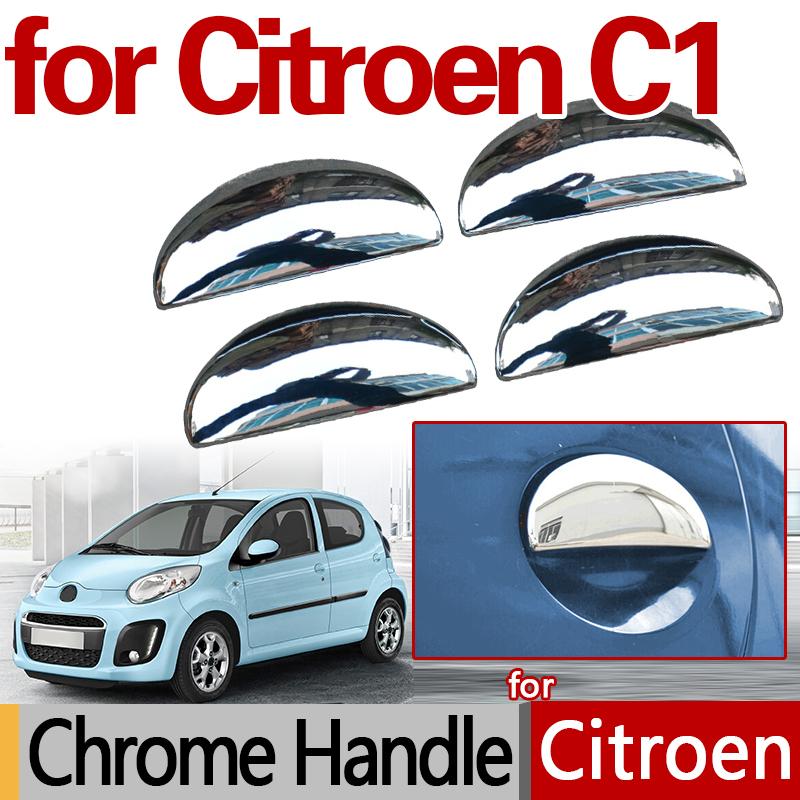 For Citroen C1 2005-2014 Chrome Styling Door Handle Covers Car Accessories Parts 2009 Sticker Exterior Decoration Car Styling