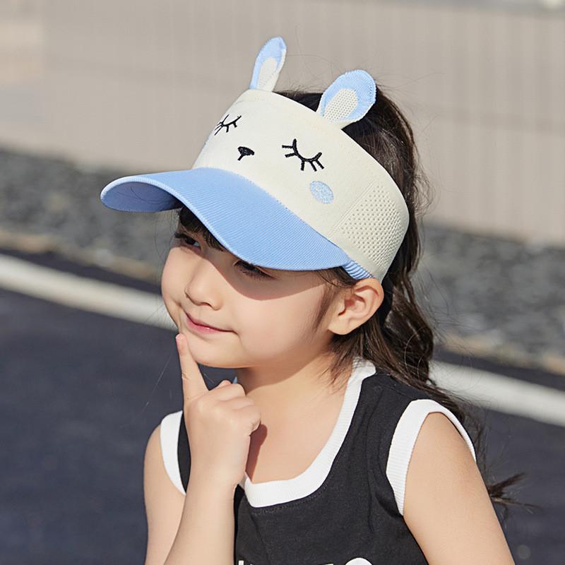 Kids Cartoon Bunny Summer Sun Hat With Breathable Polyester For Outdoor Play