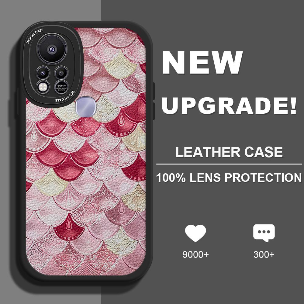 

Тонкий кожаный чехол с рисунком чешуи розового дракона, мягкий силиконовый чехол из искусственной кожи для iPhone Samsung Huawei Honor Xiaomi Redmi OPPO Realme Vivo Vivo Y91C/Y1S чёрный