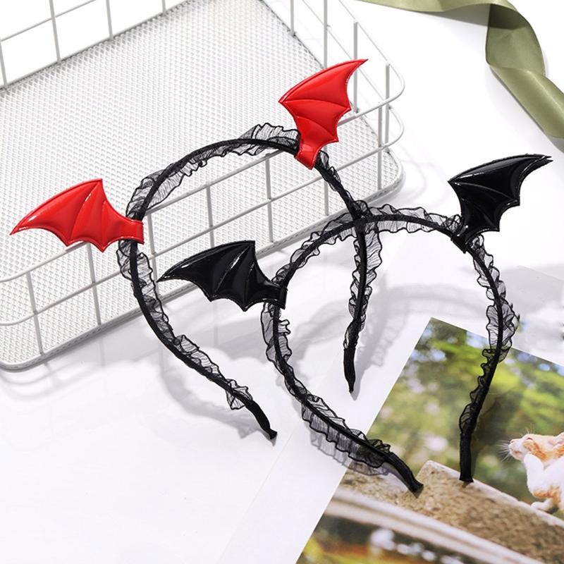 2pcs Animal Costume Set Bat Wings Headband Choker Set Kids Fancy Costume Kit Cartoon Accessories for Halloween Party