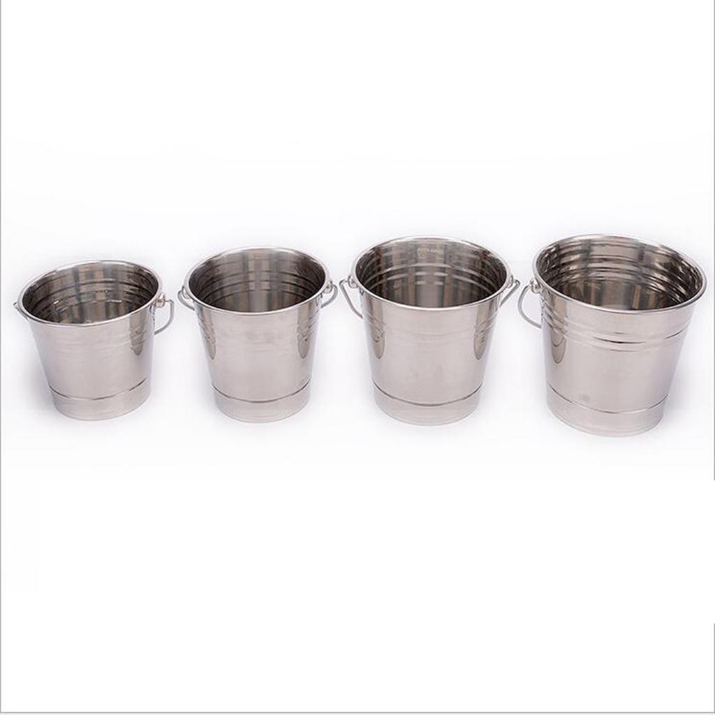 Stainless Steel Champagne Beer Ice Bucket Cooler with Handle for Home Party Bar 1.5L/2L/2.5L