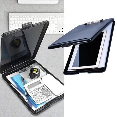 Multifunctional File Folder with Clipboard Waterproof File Organiser Box Plastic Writing Pad for Student Teacher School