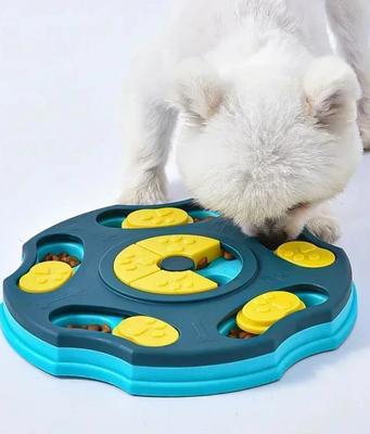 Cão quebra-cabeça brinquedos alimentador lento interativo aumentar filhote de cachorro iq dispensador de comida lentamente comer tigela antiderrapante pet gato cães treinamento jogo