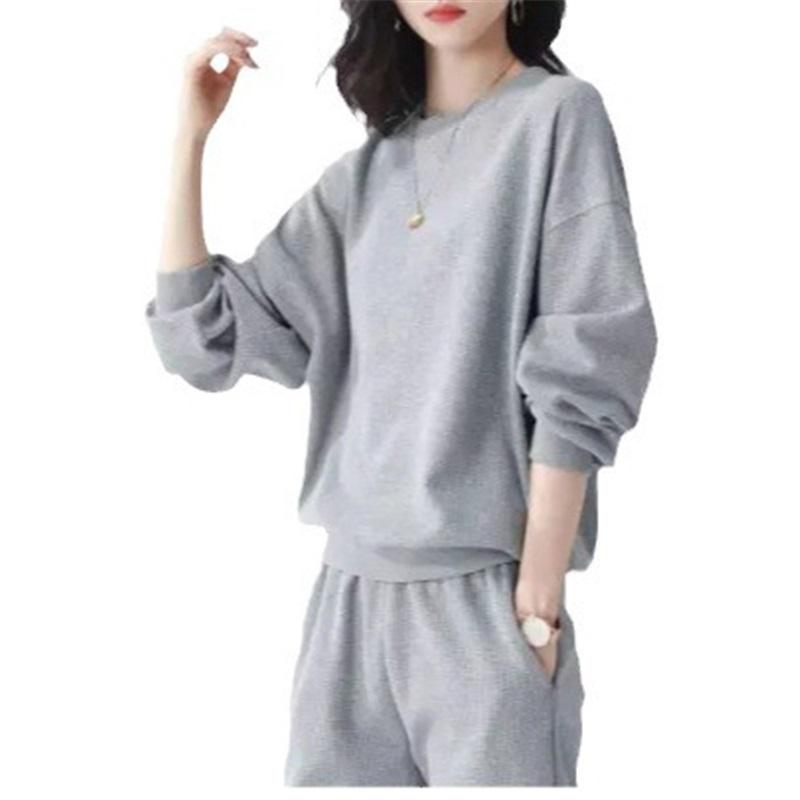 Women's Navy Blue Sweatshirt Set 2 Piece Outfit Loose Casual Pullover  Jogger Pants Tracksuit
