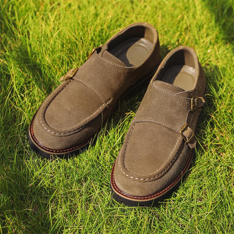 

2025 autumn new British style versatile Munk shoes dress shoes casual flat trend Martin boots buckle men s shoes 44