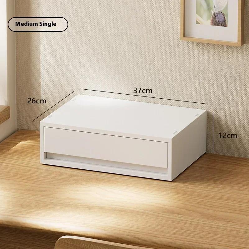 Desktop Storage Box Stackable White Storage Box Household Stationery Storage Multi-functional Storage Box Japanese Storage Box