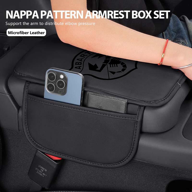 For Abarth Car Console Container Armrest Covering Protective Cover FIAT 500 FR Ducato Doblo Freemont Idea Stilo