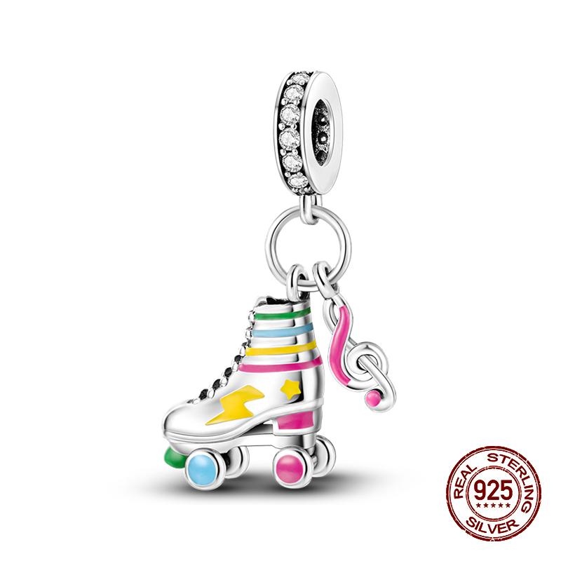 100% 925 Sterling Silver Guitar Musician Painter Doctor Career Charm Bead Fit 925 Original Bracelet DIY Souvenir Jewelry