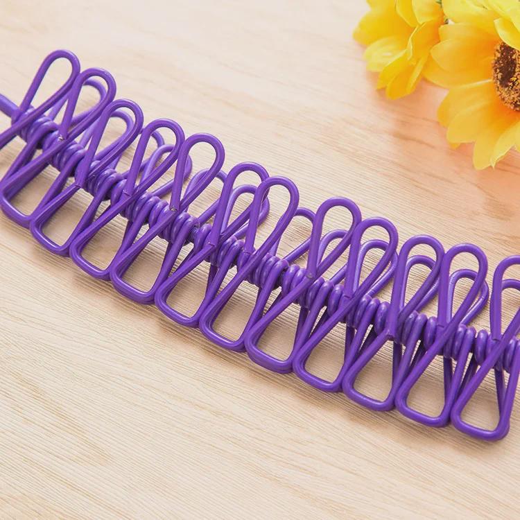 Indoor/Outdoor Clothesline with Clips - Portable Drying Rope for Clothes and Quilts