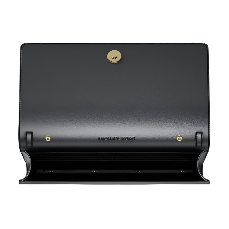Michael Kors Carson Large Wallet Women Wallet Black Gold 35R6G2ZC7V-BLACK