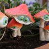 3pcs Mushroom Miniature Statue Stakes Outdoor Miniature Statue Suitable for Patio Yard Porch Micro Landscape Garden Decoration