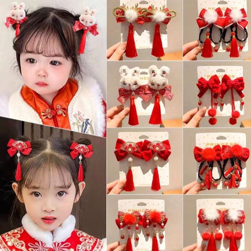 Tassels Japanese Kimono Headwear Bow New Year Bow Hairpin  Photographic Headwear