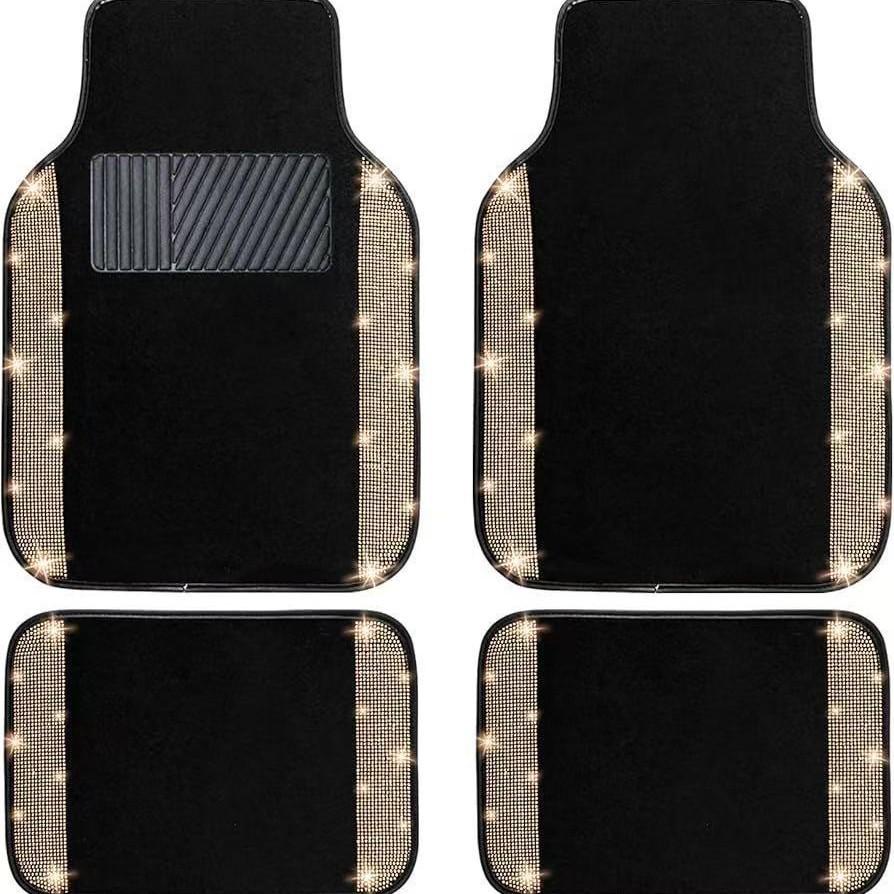 Crystal Velvet Non-Slip Car Floor Mats - Dirt & Wear-Resistant, Easy To Clean.