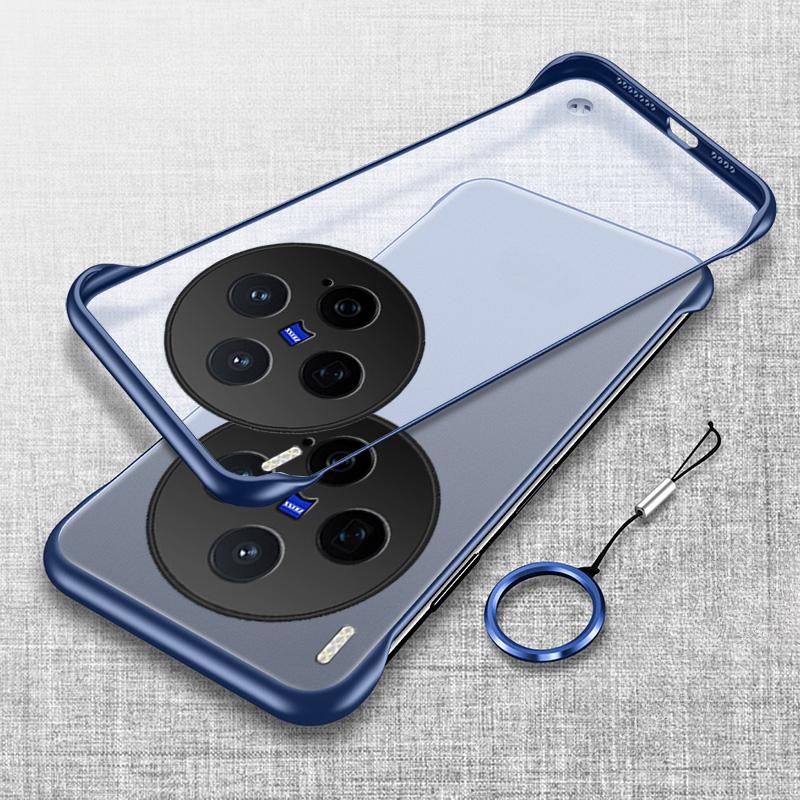 For VIVO X300 Case Thin Cover Clear Borderless Heat Dissipation Holes Housing with Metal Ring For VIVO X300 Pro Phone Casing