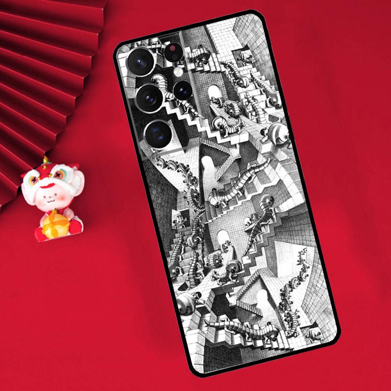 Escher Staircases Case For Samsung Galaxy S26 S25 S24 Ultra S21 S20 S22 S23 Ultra S10 Plus S25 FE Cover Funda Galaxy S21