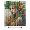 Exotic Floral Fairy Shower Curtain - Waterproof, Mildew-Resistant, Machine Washable for Fantasy Bathroom Decor