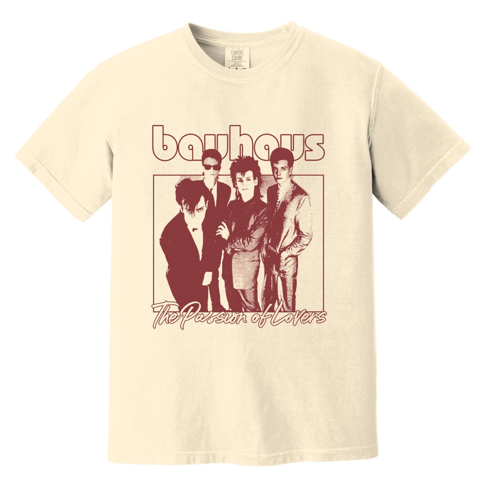 Bauhaus Heavyweight T-Shirt - The Passion Of Lovers, 80s Gothic Rock, Goth Music, Bela Lugosi’s Dead, Dark Entries, Mask, In the Flat Field M