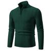Men’s Plus Size Fleece Lined Half Zip Mock Neck Knit Sweater