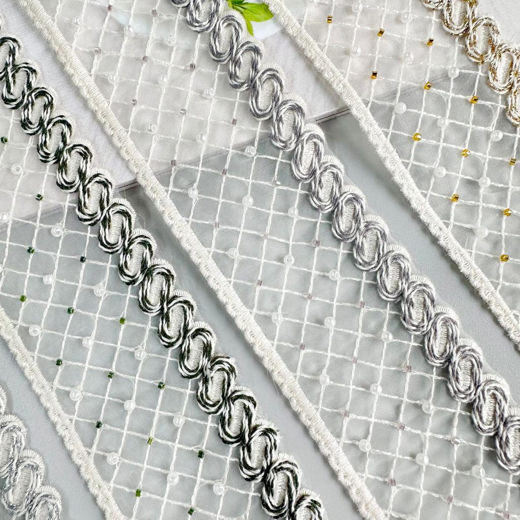 6Cm Multi-Color Organza Bead Embroidery Strand Barcode Clothing Dress Dress Home Lace Accessories