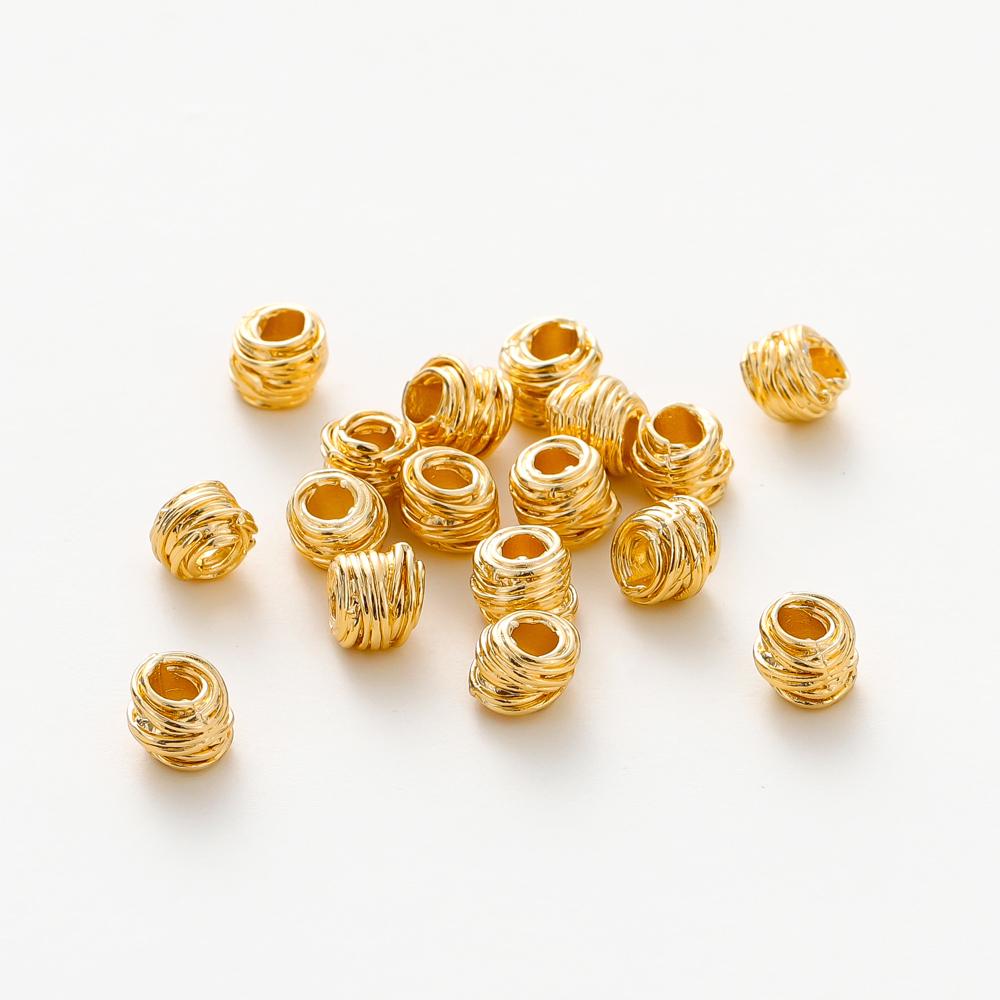 10/30/50 Stück 5mm*6mm Messing mit 18K Goldbeschichtung Unregelmäßige Perlen Hohe Qualität Streifen-Abstandshalterperlen Für Mode Schmuckherstellung Zubehör