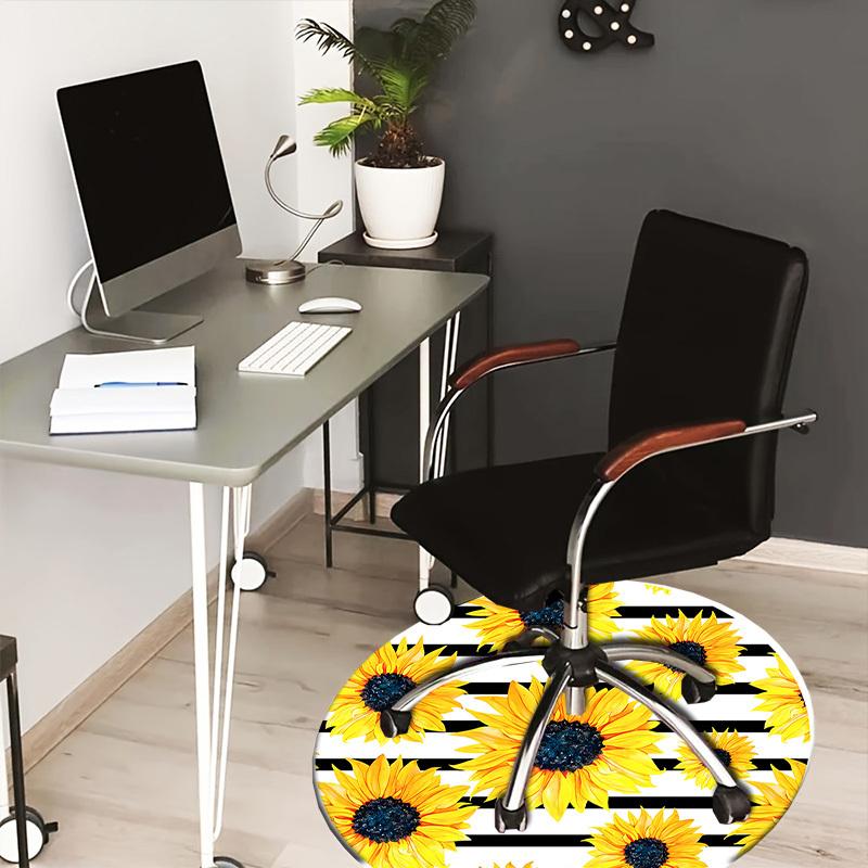 

1pc Office Carpet Chair Mats Sunflower Stripes Pattern Perfect for Decorating Office Chairss, Or Bedrooms.YDT470 80cm by 80cm