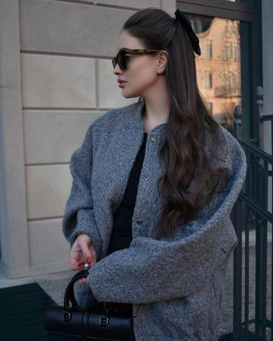 2025 Women's Casual Solid Stand Collar Long Sleeve Coat with Large Pockets