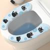 Housse de siège de toilette universelle, pâte de WC douce, coussin de siège collant, lavable, chauffe-siège de salle de bain, coussin de couleur unie