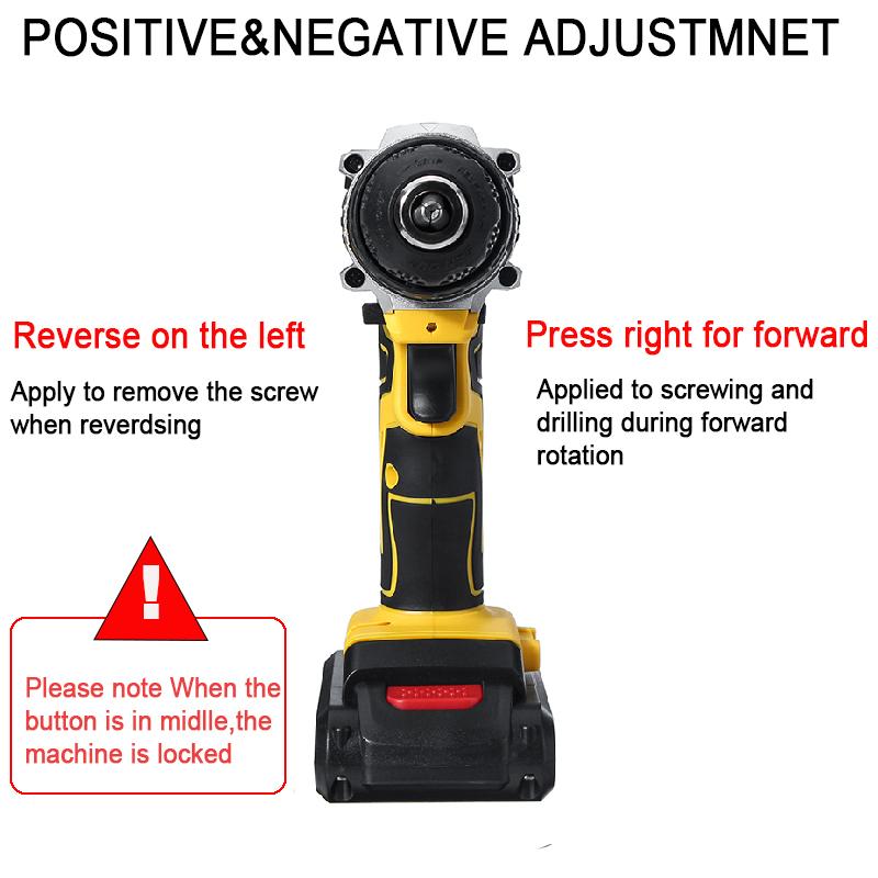 48V Mini 25+3 Torque Cordless Electric Impact Drill Screwdriver Wireless Power Driver DC With 2 Lithium-Ion Battery 3/8-Inches