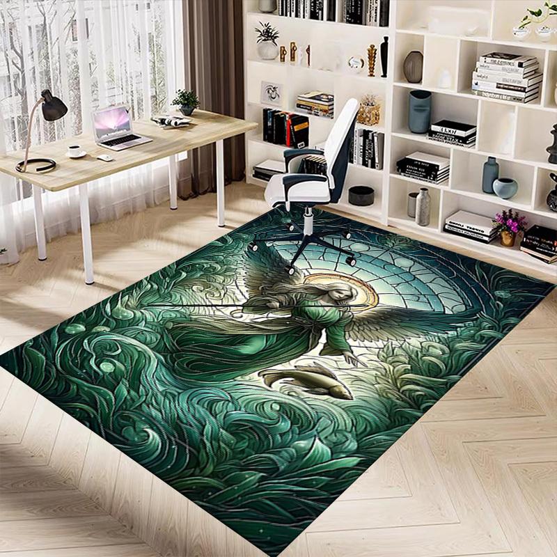 1PC Angel Fish Extra Large Non Slip Floor Carpet, Office, Family, Bedroom, Studio Large Area Rug Indoor Rugs, Vibrant Colors