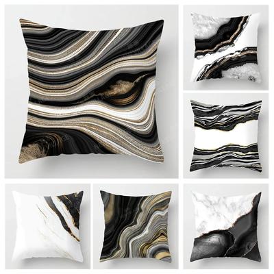 Abstract Personality Design Black Marble Cushion Cover Home Decor Throw Pillow Cover Living Room Sofa Decor