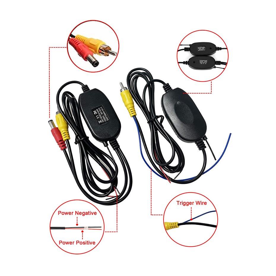 Naviunit 2.4G Wireless Transmitter/Receiver for Car Reverse Rear View Vehicle Backup Camera GPS Radio Monitor Parking Assistan