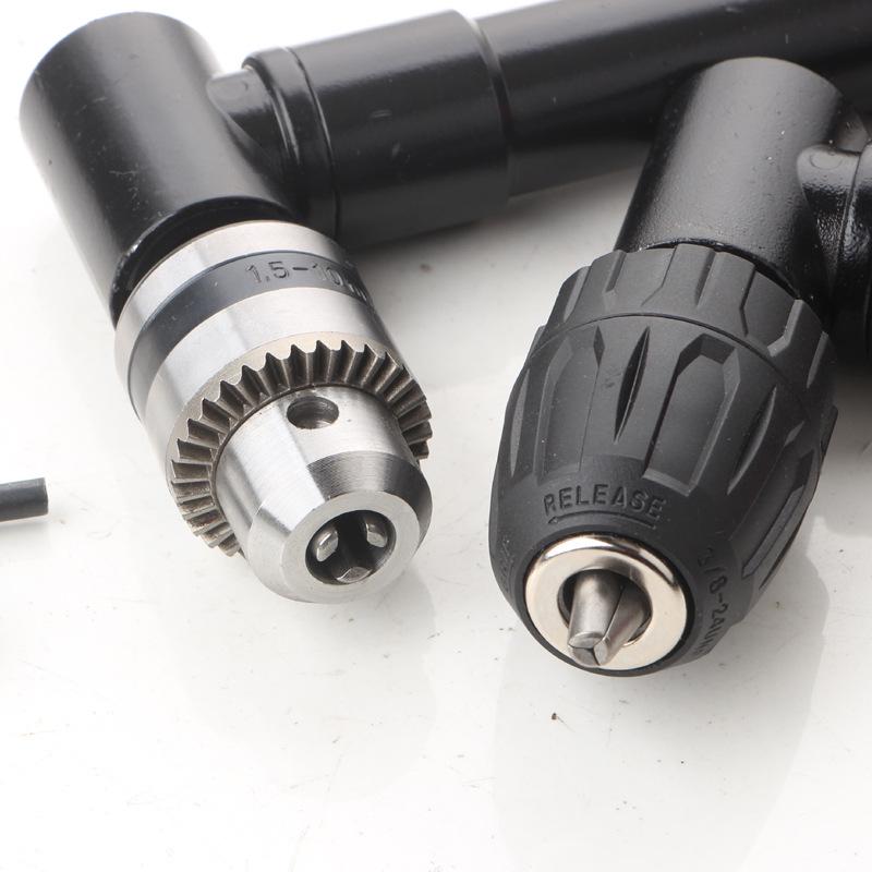 Electric Right Angle Drill Adapter with Three-Jaw Chuck for Tight Spaces