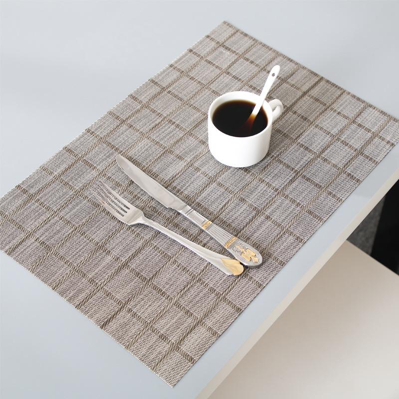 New Nordic Plaid Dining Table Mat Waterproof and Oil-proof Leave-in PVC Home Hotel Restaurant Anti-scalding Placemat