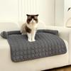 Pet Sofa Cushion with Bolster for Dogs Cats - All Cozy Pet Bed, Embroidery Plaid Design