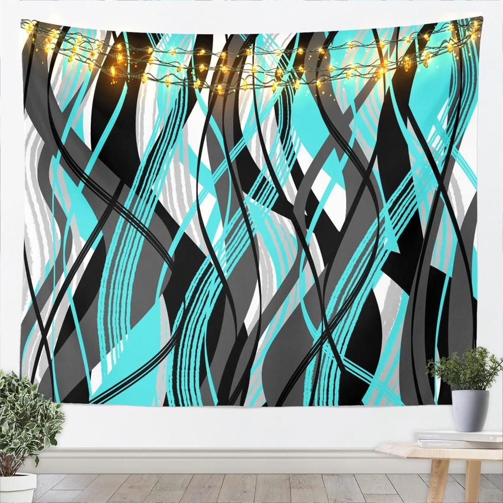 Black White Tapestry for Kids Boys Girls Modern Art Wall Art Abstract Bohemia Wall Hanging Blanket Bedroom Decor Microfiber