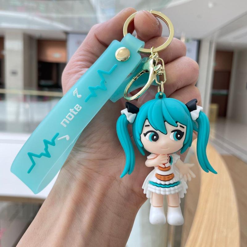 Hatsune Miku Series Keychains, Animation Pendants, School Bag Pendants, Key Rings, 2D Figures, Cute Dolls, Car Keychains