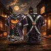 Halloween T-Shirt with Western Sheriff Pumpkin Print - Short Sleeve Casual Tee for Men and Women