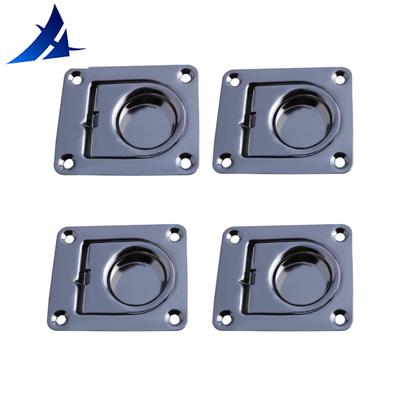 4 Piece Marine Boat Stainless Steel Locker Pull Ring Handle Yacht Loaded Flush Lift Handle 2.5"