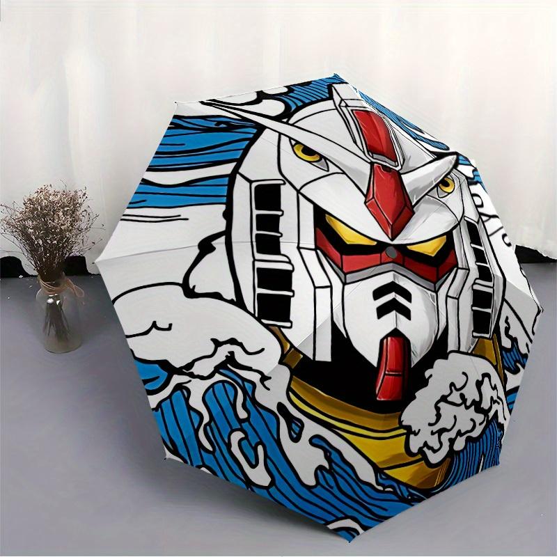 1pc Gundam Waves Automatic Open/close Umbrella, Heavy-Duty Iron Frame, Folding Portable Design, Travel, Everyday Use171