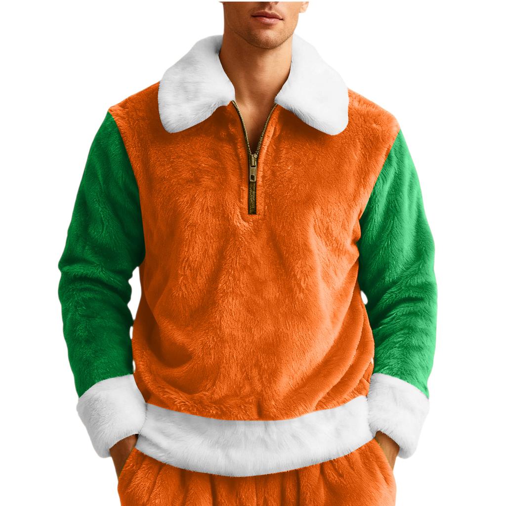 Herren Freizeit Halber Reißverschluss Umlegekragen Kapuzenpullover