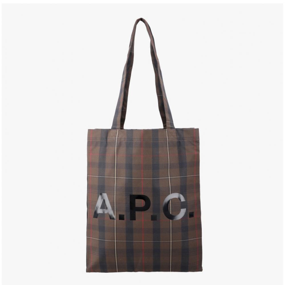 A.p.c Check Eco Bag M61442 Caa Brown Lou