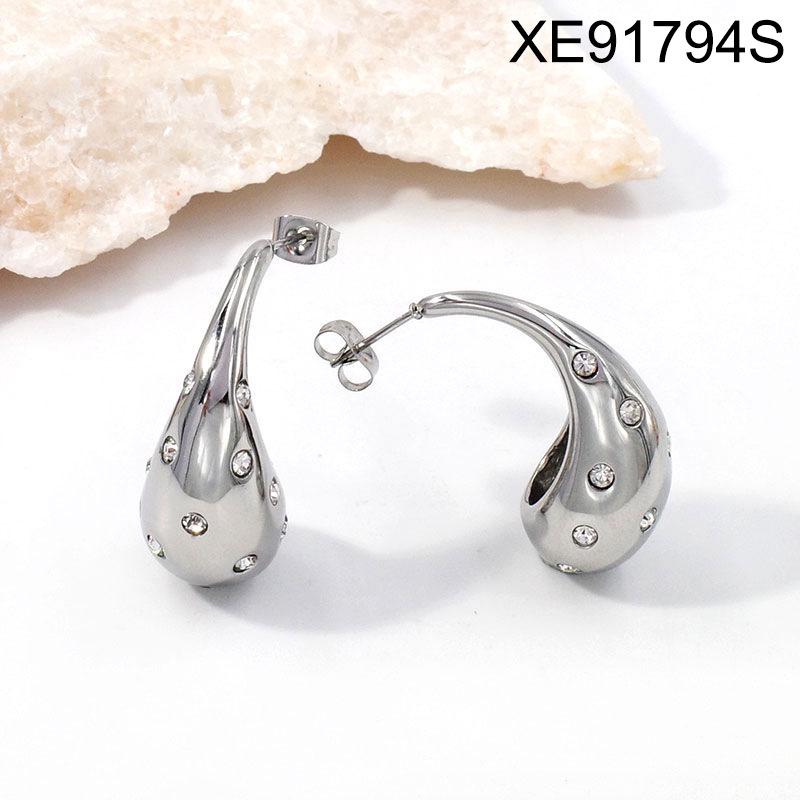 European Luxury Zircon Water Drop Earrings - Elegant Design for Women