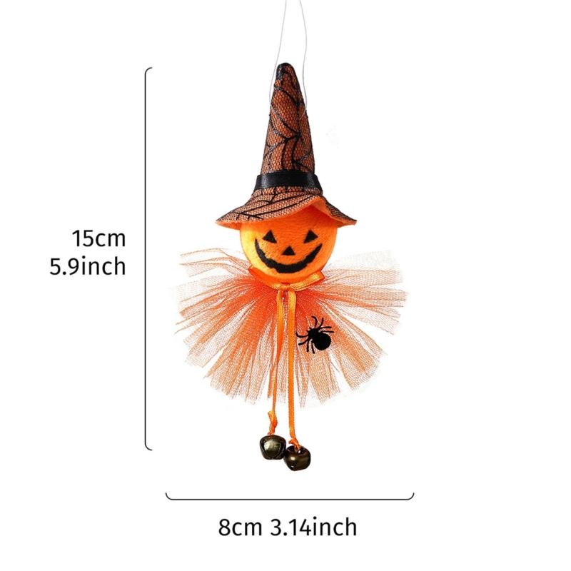 Halloween Bell Figure Decoration Set, 6 Assorted Character Hanging Ornament for Door Frame, Window , Tree and Seasonal Entrydoor Styling