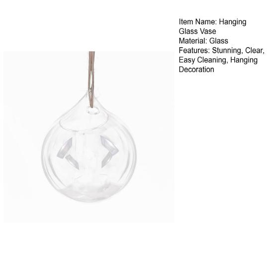 Hanging Glass Propagation Station Clear Terrarium Planter for Flowers Air Hydroponic Plants Small Indoor Flower Vase for Home Room Window Office Decor