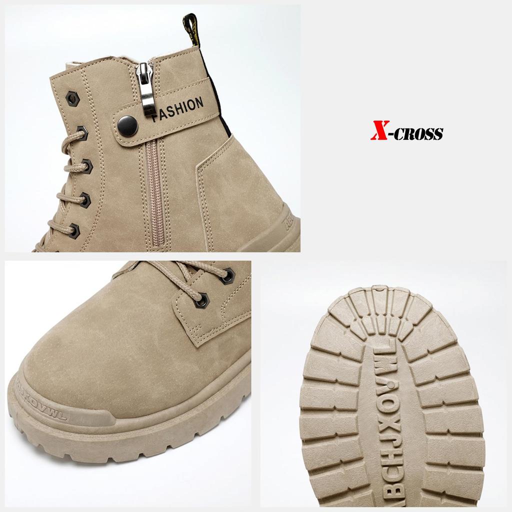 Black Boots with Side Platform for and Military Comfortable and Side Zipper Ideal for Outdoor Korean Street and and American Casual Style for