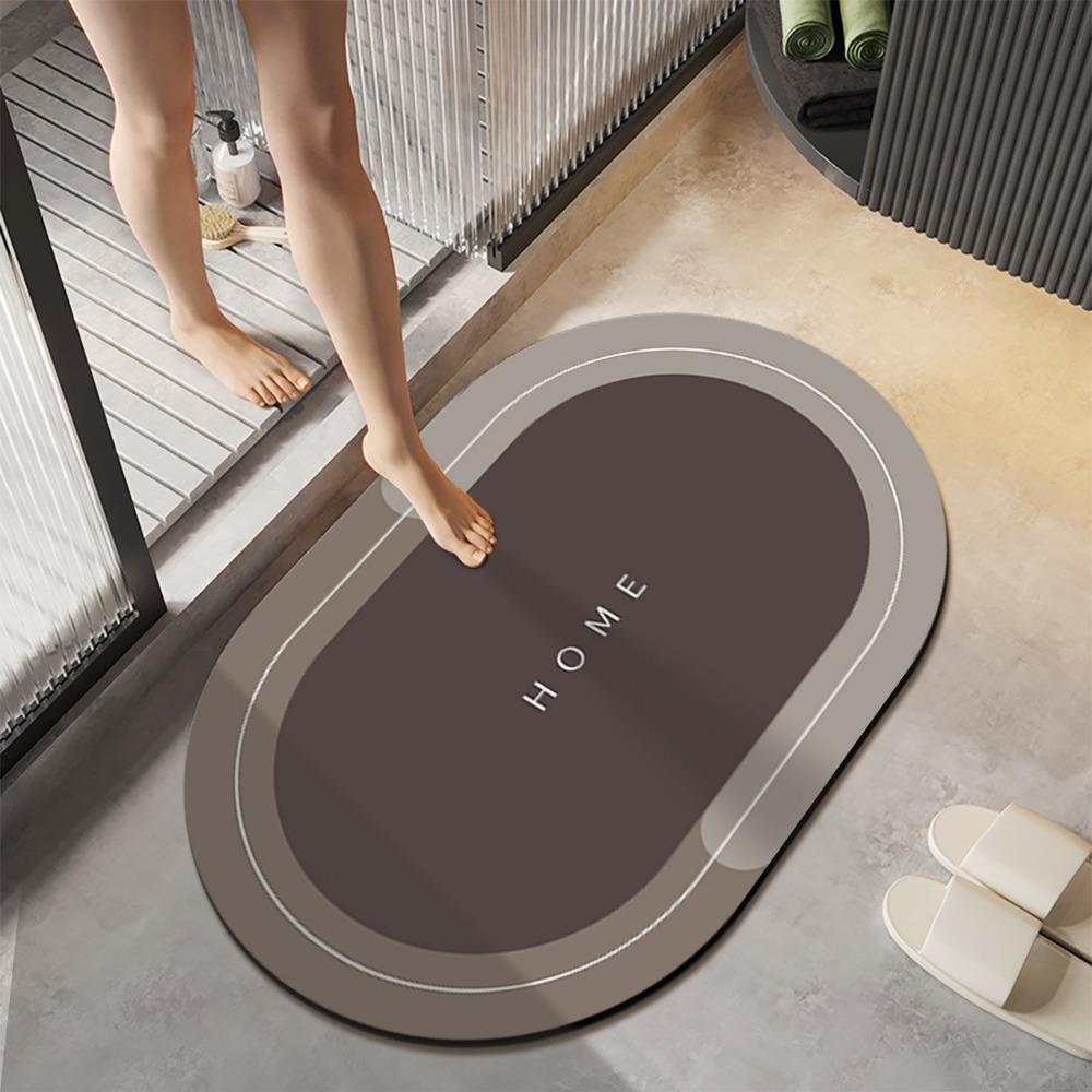2 Stück Diatomeenerde Badezimmer Badezimmer Bodenmatte Wasserabsorbierend Rutschfest und Schmutzabweisend Teppich Fußmatte
