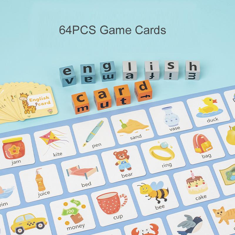 Creative Wooden Spell Word Toy Letter Cognitive Challenge Memory English Word Game Learning Educational Toy For Children Kids